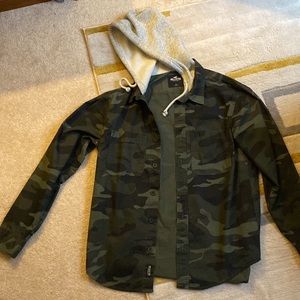 Large camo Hollister hooded jacket